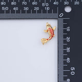 18K Gold PVD Koi Gold Fish Charm 8x11mm charms - Tarnish Resistant JJJ