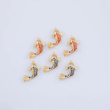 18K Gold PVD Koi Gold Fish Charm 8x11mm charms - Tarnish Resistant JJJ
