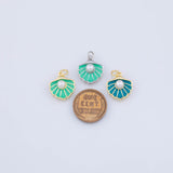 18K Gold PVD Sea shell clam shell pearl enamel charms - Tarnish Resistant JJJ