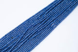 Sapphire Cubic Zirconia Zircon - Beads Full Strands-15.5 inches- 3mm- Nice Size Hole- Diamond Cutting-Nice and Sparkly-Faceted Cube