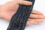 Black Cubic Zirconia Zircon - Beads Full Strands-15.5 inches- 3mm- Nice Size Hole- Diamond Cutting-Nice and Sparkly-Faceted Cube