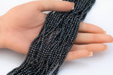 Black Cubic Zirconia Zircon - Beads Full Strands-15.5 inches- 3mm- Nice Size Hole- Diamond Cutting-Nice and Sparkly-Faceted Cube