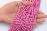 Rose Cubic Zirconia Zircon - Beads Full Strands-15.5 inches- 3mm- Nice Size Hole- Diamond Cutting-Nice and Sparkly-Faceted Cube