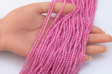 Rose Cubic Zirconia Zircon - Beads Full Strands-15.5 inches- 3mm- Nice Size Hole- Diamond Cutting-Nice and Sparkly-Faceted Cube