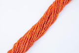 Orange Cubic Zirconia Zircon - Beads Full Strands-15.5 inches- 3mm- Nice Size Hole- Diamond Cutting-Nice and Sparkly-Faceted Cube