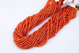 Orange Cubic Zirconia Zircon - Beads Full Strands-15.5 inches- 3mm- Nice Size Hole- Diamond Cutting-Nice and Sparkly-Faceted Cube