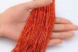 Orange Cubic Zirconia Zircon - Beads Full Strands-15.5 inches- 3mm- Nice Size Hole- Diamond Cutting-Nice and Sparkly-Faceted Cube