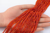 Orange Cubic Zirconia Zircon - Beads Full Strands-15.5 inches- 3mm- Nice Size Hole- Diamond Cutting-Nice and Sparkly-Faceted Cube