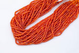 Orange Cubic Zirconia Zircon - Beads Full Strands-15.5 inches- 3mm- Nice Size Hole- Diamond Cutting-Nice and Sparkly-Faceted Cube