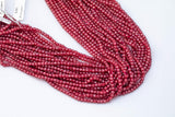 Ruby Cubic Zirconia Zircon - Beads Full Strands-15.5 inches- 3mm- Nice Size Hole- Diamond Cutting-Nice and Sparkly-Faceted Cube