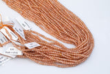 Champagne Cubic Zirconia Zircon - Beads Full Strands-15.5 inches- 3mm- Nice Size Hole- Diamond Cutting-Nice and Sparkly-Faceted Cube