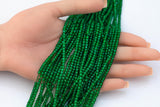 Emerald Cubic Zirconia Zircon - Beads Full Strands-15.5 inches- 3mm- Nice Size Hole- Diamond Cutting-Nice and Sparkly-Faceted Cube