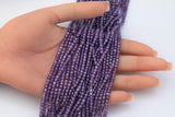 Dark Amethyst Cubic Zirconia Zircon - Beads Full Strands-15.5 inches- 3mm- Nice Size Hole- Diamond Cutting-Nice and Sparkly-Faceted Cube