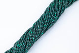 Natural Dark Malachite Faceted Cube Beads Size 3mm 15.5" Strand