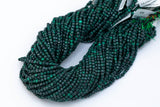 Natural Dark Malachite Faceted Cube Beads Size 3mm 15.5" Strand
