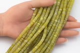 Olive Jade- High Quality in Roundel, 4mm, 6mm, 8mm- Full 15.5 Inch Strand-15.5 inch Strand Smooth Gemstone Beads