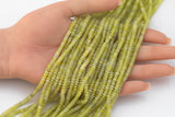 Olive Jade- High Quality in Roundel, 4mm, 6mm, 8mm- Full 15.5 Inch Strand-15.5 inch Strand Smooth Gemstone Beads