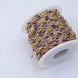 PVD Opal Enamel Chain for Permanent Jewelry by Yard, PVD Stainless Plating Wholesale bulk Roll Chain Jewelry