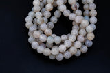 Clearish- Dragon Scale Agate- High Quality in Round,-Full Strand 15.5 inch Strand, 4mm, 6mm, 8mm, 12mm, or 14mm Beads