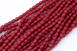 8x10mm Crystal Barrel -2 or 5 or 10 STRANDS- 16 Inch Strand- Coral Red