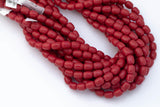 8x10mm Crystal Barrel -2 or 5 or 10 STRANDS- 16 Inch Strand- Coral Red