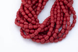 8x10mm Crystal Barrel -2 or 5 or 10 STRANDS- 16 Inch Strand- Coral Red