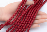 8x10mm Crystal Barrel -2 or 5 or 10 STRANDS- 16 Inch Strand- Coral Red