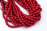 8x10mm Crystal Barrel -2 or 5 or 10 STRANDS- 16 Inch Strand- Red