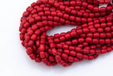 8x10mm Crystal Barrel -2 or 5 or 10 STRANDS- 16 Inch Strand- Red