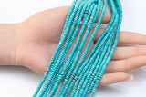 Magnesite Turquoise - High Quality in Smooth Saucer Roundel, 4mm Flat Rondel 15 Inches Thin Roundel