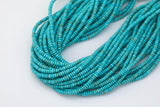 Magnesite Turquoise - High Quality in Smooth Saucer Roundel, 4mm Flat Rondel 15 Inches Thin Roundel