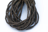 Wood Roundel Shape Beads 4mm- 15 inches per strand