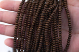 Wood Roundel Shape Beads 4mm- 15 inches per strand