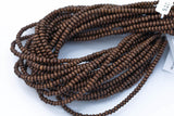 Wood Roundel Shape Beads 4mm- 15 inches per strand