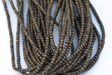 Wood Heishi Shape Beads 4mm- 15 inches per strand