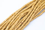 Wood Heishi Shape Beads 7mm- 15 inches per strand