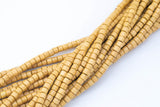 Wood Heishi Shape Beads 7mm- 15 inches per strand