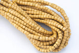 Wood Heishi Shape Beads 7mm- 15 inches per strand