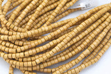Wood Heishi Shape Beads 7mm- 15 inches per strand