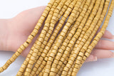 Wood Heishi Shape Beads 7mm- 15 inches per strand