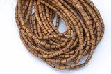Wood Barrel Shape Beads 5x8mm- 15 inches per strand