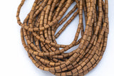 Wood Barrel Shape Beads 5x8mm- 15 inches per strand