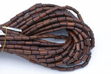 Wood Barrel Shape Beads 5x8mm- 15 inches per strand