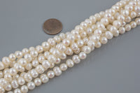 6-7mm Natural Freshwater Pearls - Off Round 1 Full Strand