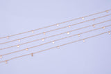 Dangle Gold filled and Sterling 50mm spacing, Wholesale, USA Made, Chain by foot Permanent Jewelry Chain