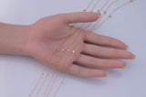 Dangle Gold filled and Sterling 50mm spacing, Wholesale, USA Made, Chain by foot Permanent Jewelry Chain