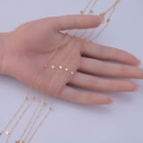 Dangle Gold filled and Sterling 50mm spacing, Wholesale, USA Made, Chain by foot Permanent Jewelry Chain