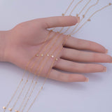 Dangle Gold filled and Sterling 50mm spacing, Wholesale, USA Made, Chain by foot Permanent Jewelry Chain