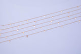 Dangle Gold filled and Sterling 50mm spacing, Wholesale, USA Made, Chain by foot Permanent Jewelry Chain