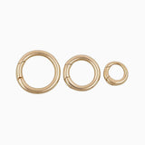 18k Gold PVD Carabiner Push Clasp round carabiner clasp high quality tarnish resistant 10mm 13mm 15mm 18mm